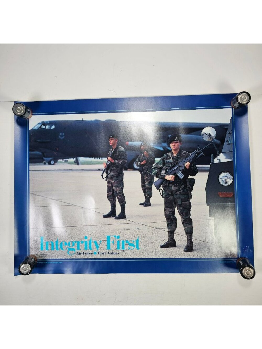 Integrity First Air Force Core Values Poster 24x18" Soldiers & Aircraft - Blue